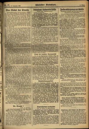 Zweite Ausgabe vom Donnerstag, den 28. September 1933.