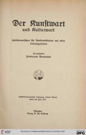 26,3: Kunstwart und Kulturwart