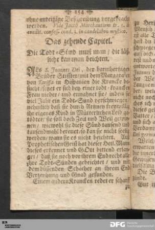 Das zehende Capitel. Die Todt-Sünd muß man / die läßliche kan man beichten.