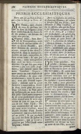 Prières Ecclésiastiques. - Prières pour les Particuliers.