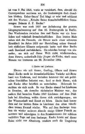 f) Encke und Lindenau