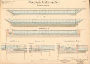 Dortmund-Ems-Kanal. Nadelwehr, Bollingerfähr: Ansichten, Schnitte 1:100