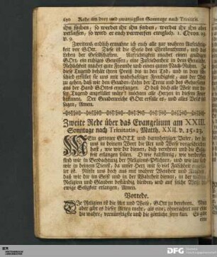 Zweite Rede über das Evangelium am XXIII. Sonntage nach Trinitatis