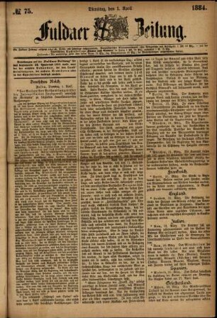 Ausgabe vom Dienstag, den 01. April 1884.