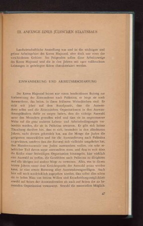 III. Anfänge eines jüdischen Staatsbaus