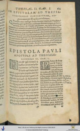 IN EPISTOLAM AD THESSALONICENSES POSTERIOREM ARgumentum per Erasmum Roterodamum