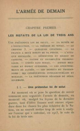 Chapitre Premier Les Méfaits De La Loi De Trois Ans