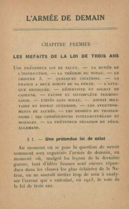 Chapitre Premier Les Méfaits De La Loi De Trois Ans