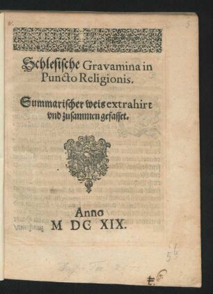 Schlesische Gravamina in Puncto Religionis : Summarischer weis extrahirt und zusammen gefasset