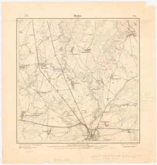Siedlungsplan, Plathe/Rega: Planungsunterlage Messtischkarte (1891), Teilblatt 774, 1:25000, Maßstabsleiste
