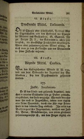 VII. Klasse. Aezende Mittel. Caustica.