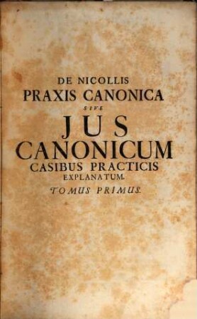 Praxis canonica, 1