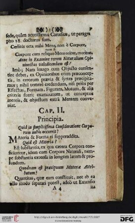 Cap. II. Principia