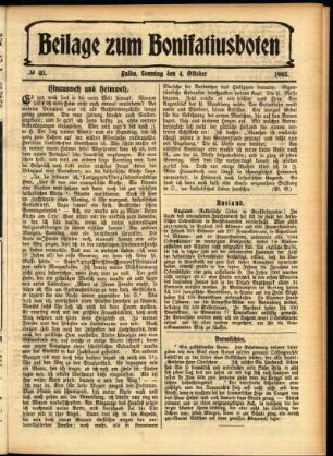 Zweite Ausgabe vom Sonntag, den 04. Oktober 1903.