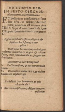 In Festo Circumcisionis Domini.