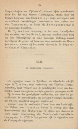XXII. De residentie Cheribon
