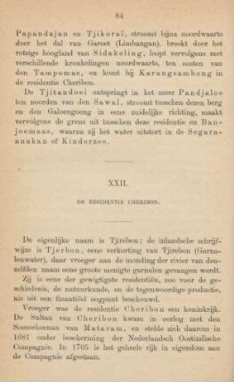 XXII. De residentie Cheribon