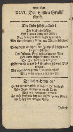 XLVI. Der Lisillen Grabschrift