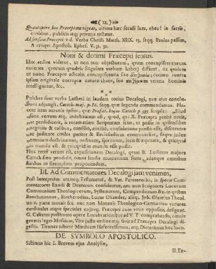 III. Ad Commentatores Decalogi iam venimus.