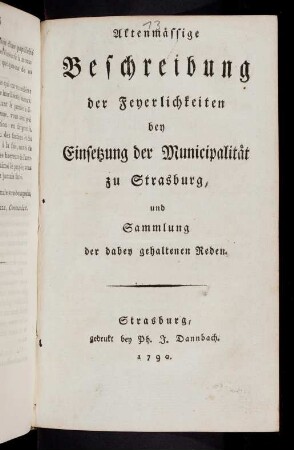 1-24, Aktenmaessige Beschreibung der Feyerlichkeiten