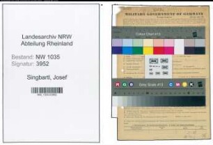 Entnazifizierung Josef Singbartl , geb. 16.09.1896 (Bergbaubeamter)