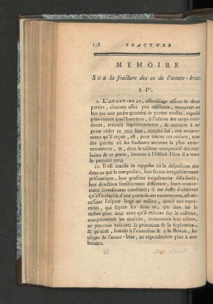 Mémoire sur la fracture des os de l'avant-bras.