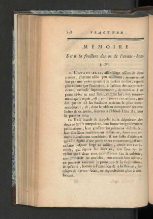 Mémoire sur la fracture des os de l'avant-bras.