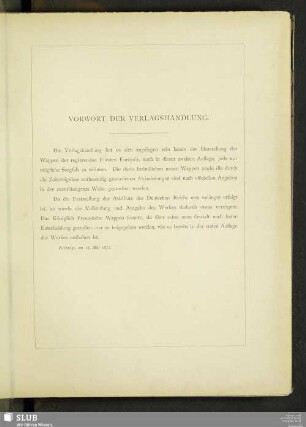 Vorwort der Verlagshandlung