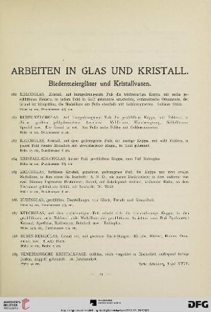 Arbeiten in Glas und Kristall (Nr. 181-195)