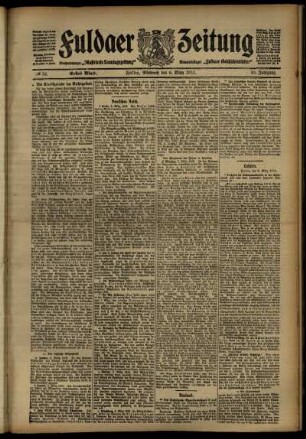 Erste Ausgabe vom Mittwoch, den 06. März 1912.