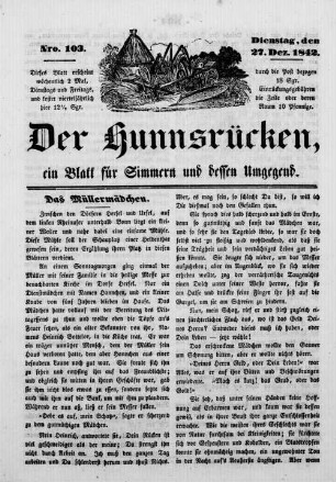 Der Hunnsrücken. 1839-1842
