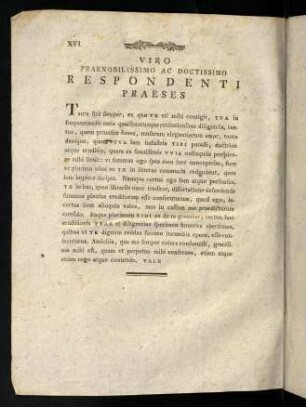 XVI, Viro Praenobilissimo Ac Doctissimo ...