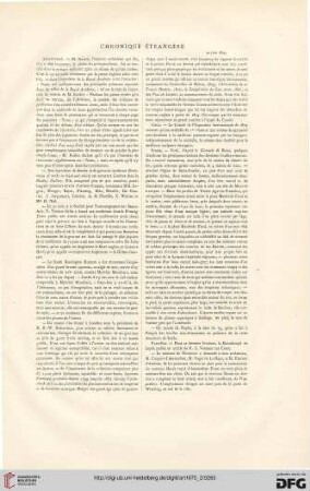 Chronique étrangère