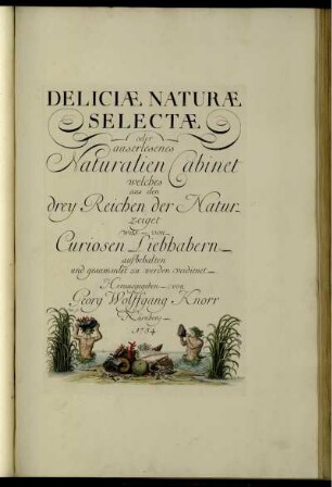 Deliciæ Naturæ Selectæ oder auserlesenes Naturalien Cabinet