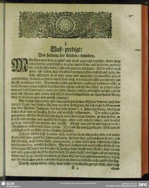 I. Buß-predigt, Von heilung der sünden-wunden
