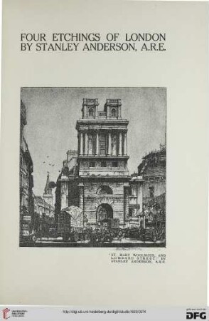 83: Four etchings of London by Stanley Anderson, A.R.E.