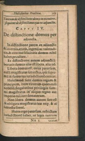 Caput IV. De distinctione domus per adiuncta.