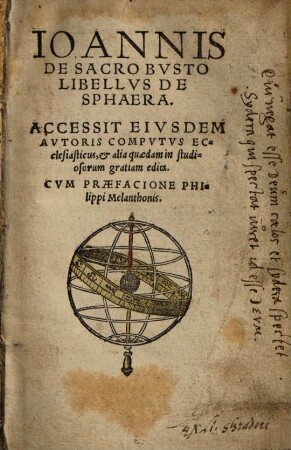 Ioannis De Sacro Bvsto Libellvs De Sphaera