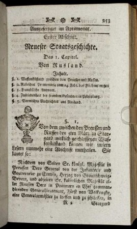 Erster Abschnit. Neueste Staatsgeschichte.