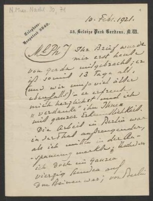 Brief an Philipp Jarnach : 10.02.1921