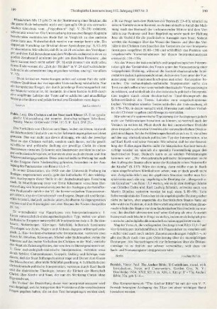 190-192 [Rezension] Furnish, Victor Paul, II. Corinthians