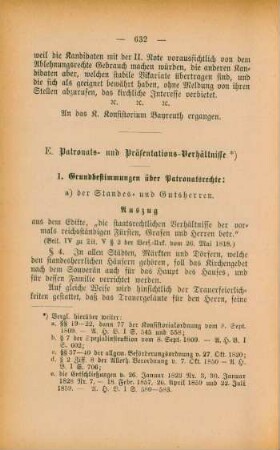 E. Patronats- und Präsentations-Verhältnisse