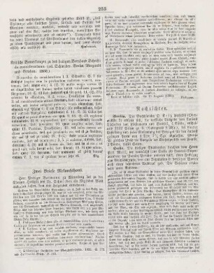 255 Zwei Briefe Melanchthons