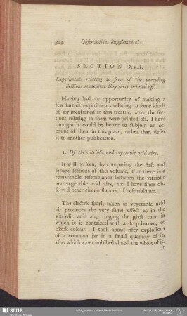 Section XVII. Experiments relating to some of the preceding Sections made since they were printed off