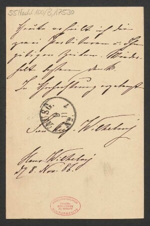 Brief an B. Schott's Söhne : 08.11.1886