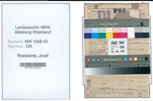 Entnazifizierung Josef Rosskamp , geb. 05.03.1893 ()