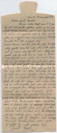Brief eines deutschen Kriegsgefangenen aus dem Lager Dancer's Hill in England an seinen aus Kriegsgefangenenschaft in den USA heimgekehrten Freund - Personenkonvolut