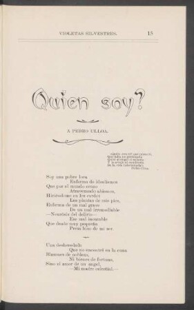 Quién soy? : A Pedro Ulloa.