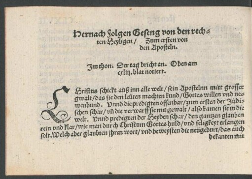 Hernach Folgen Geseng von den rechten Heyligen ...