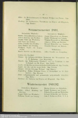 Wintersemester 1891/92